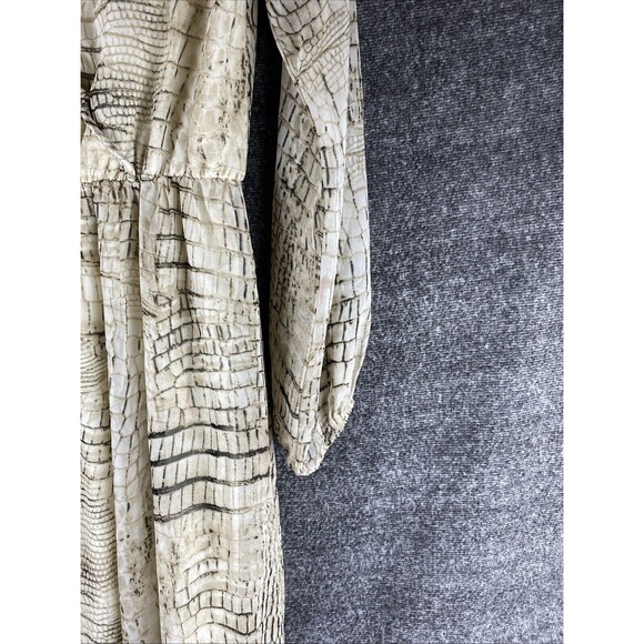 Asher By Fab'rik Women's Sz M Alligator Pattern Layered Long Sleeve Maxi Dress - Picture 7 of 16